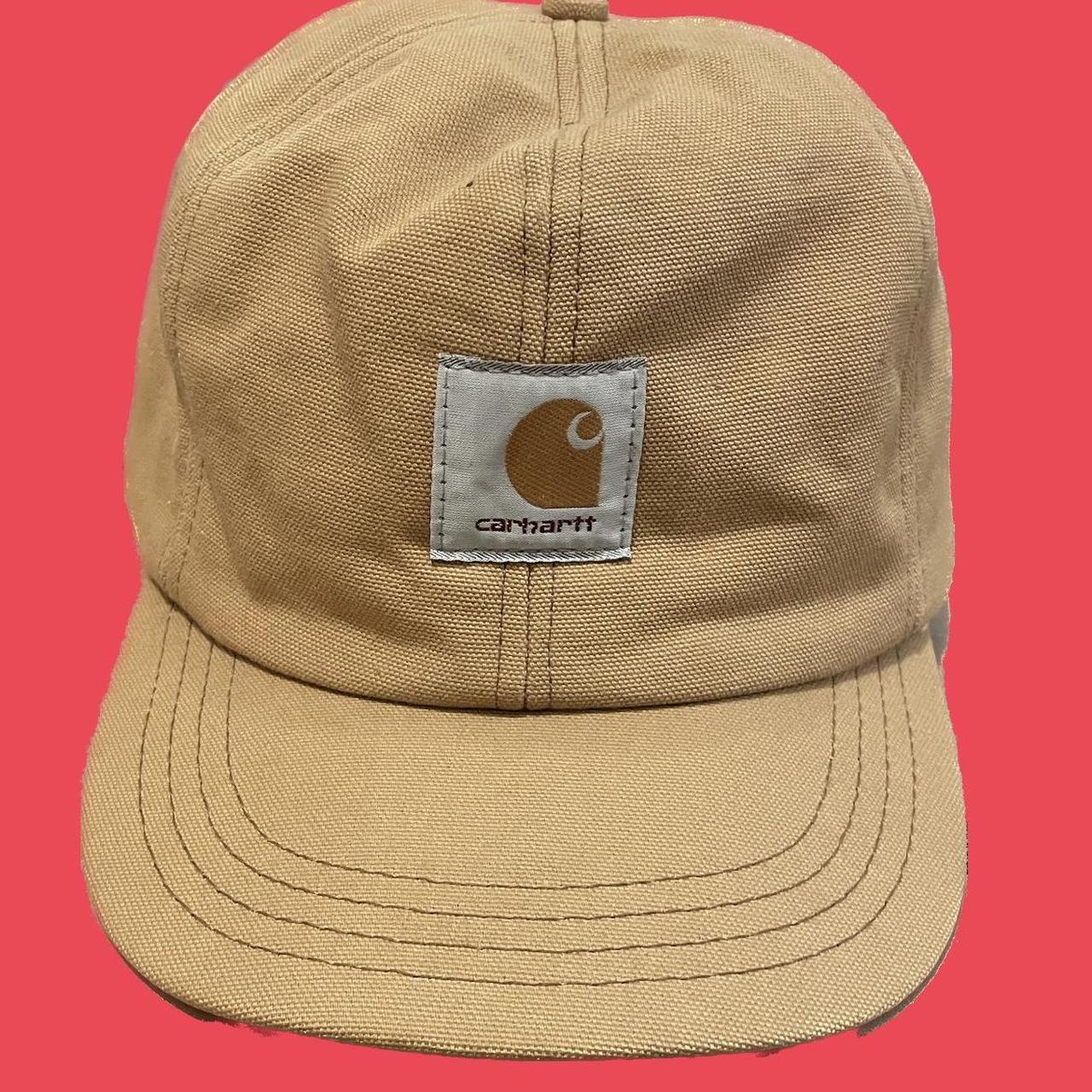 Vintage Carhartt Duck Trapper Tan Hat w/ Ear Flaps... Depop