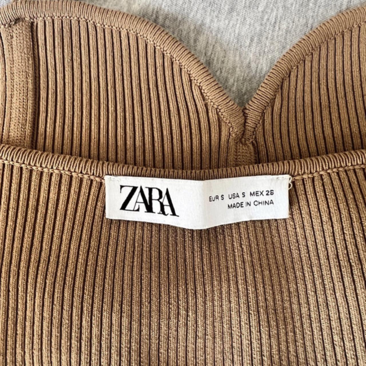 Camel colour bodysuit from Zara. Size small would... - Depop