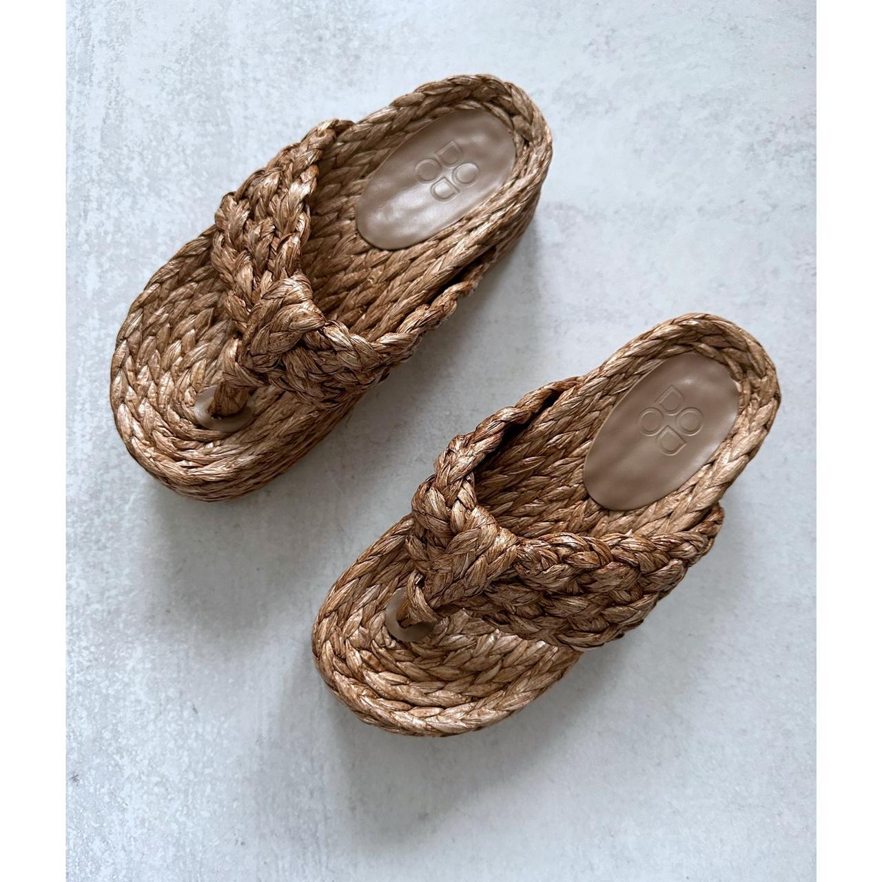 Dodo Bar Or Blanca Raffia Flatform Sandals Size