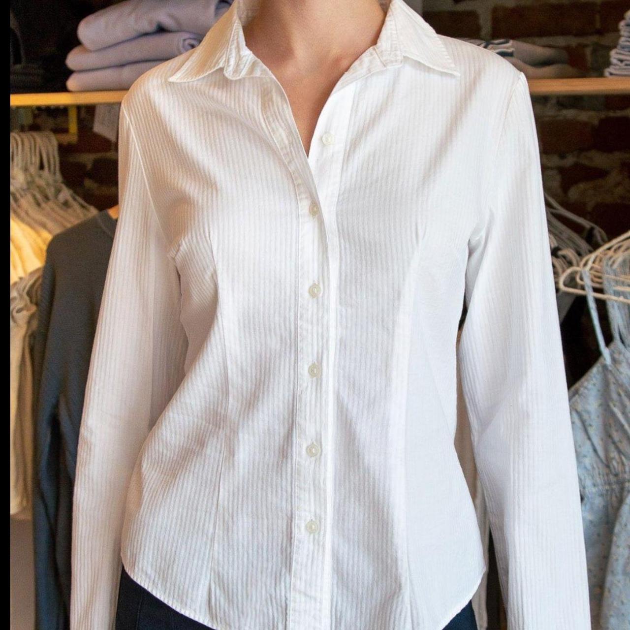 Brandy Melville Millie stripe button top - Depop