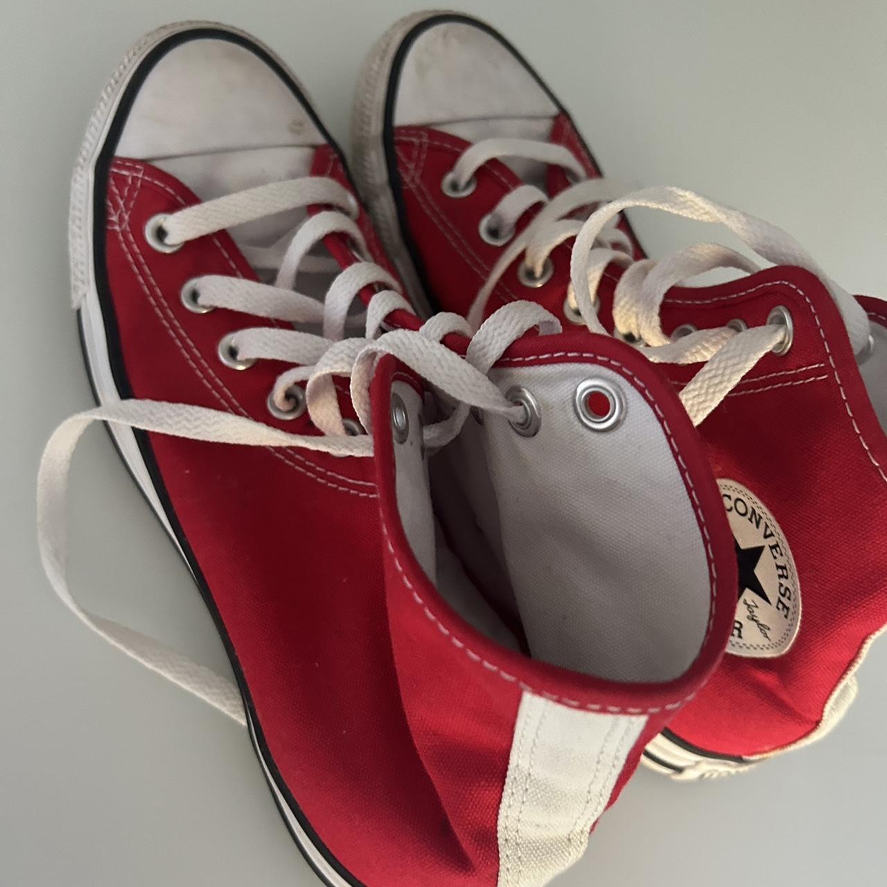 super cool red converse small stain on the Depop