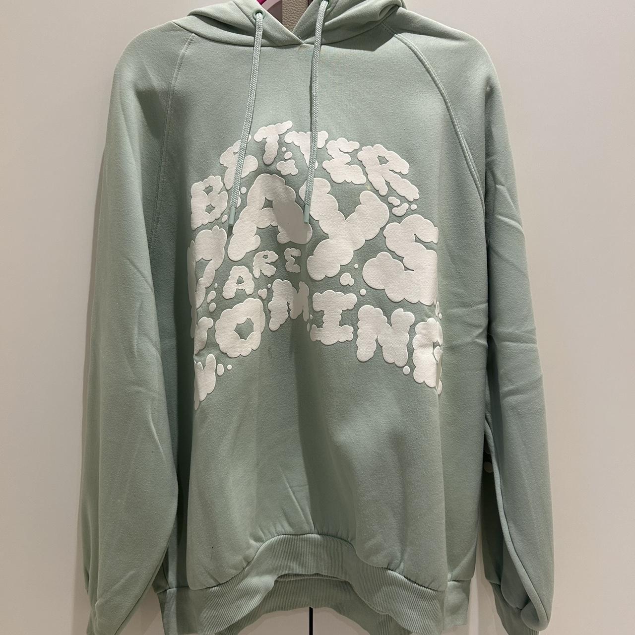 the coolest Bershka Green hoodie Size L but fits a. Depop