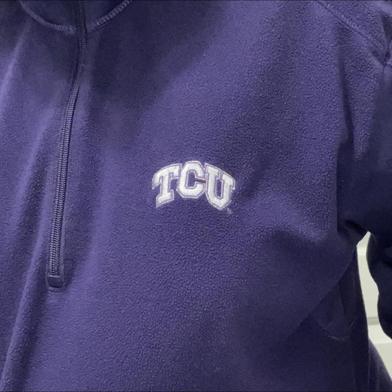 TCU quarter zip sweatshirt💜 Size: Large (can fit... - Depop