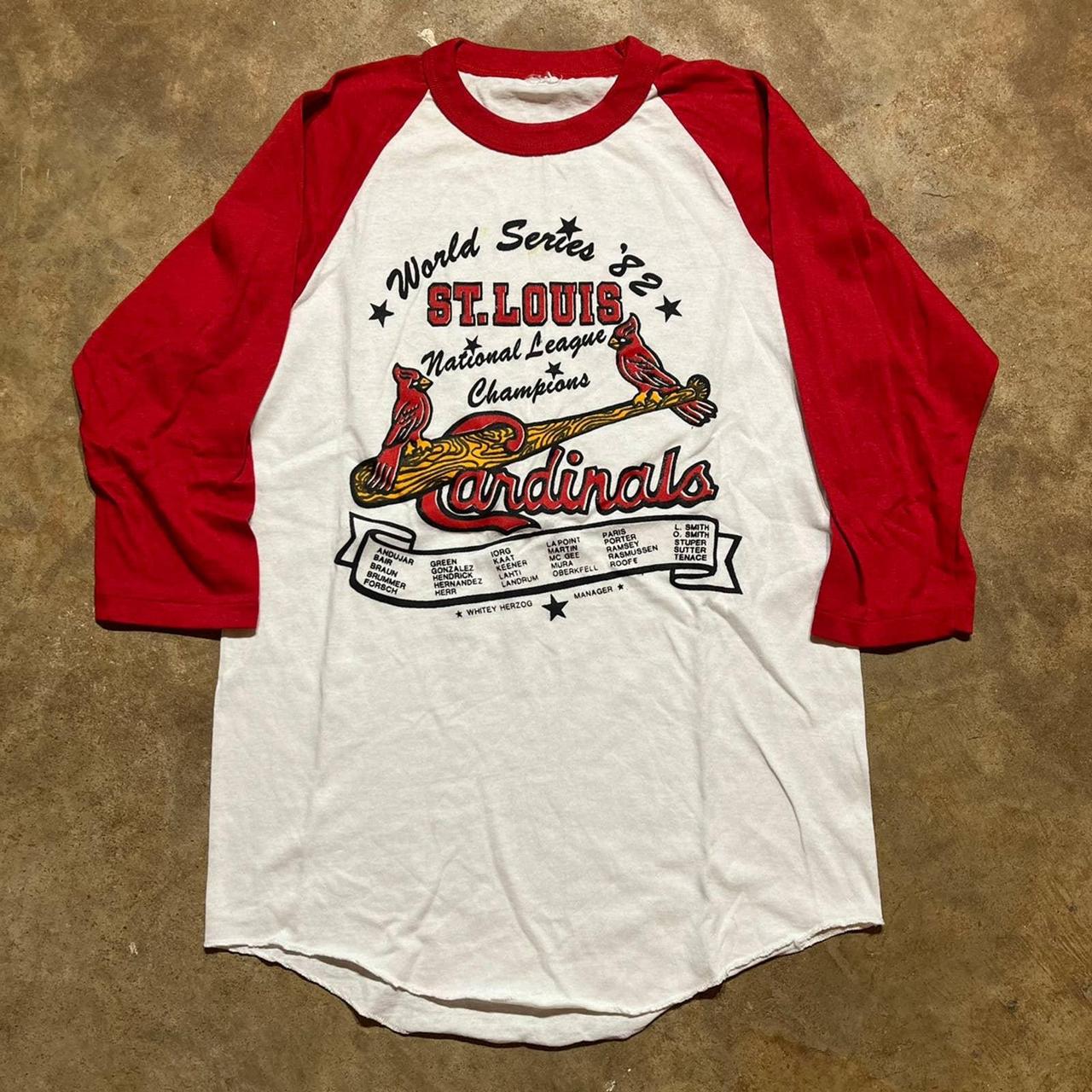 Vintage Raglan Henley St Louis Cardinals Baseball - Depop