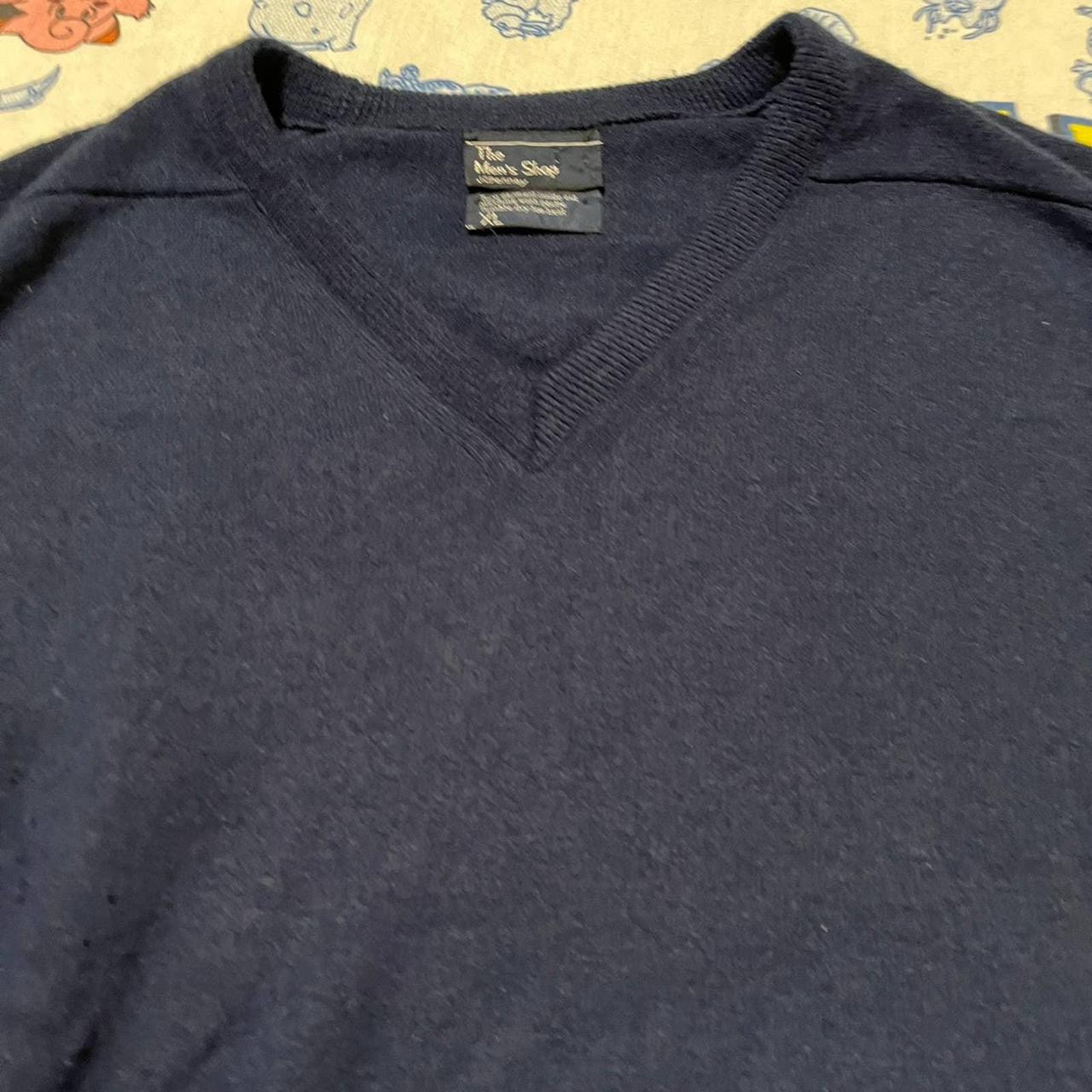 Vintage 90s J.C. Penney Navy V-Neck Sweater No major... - Depop