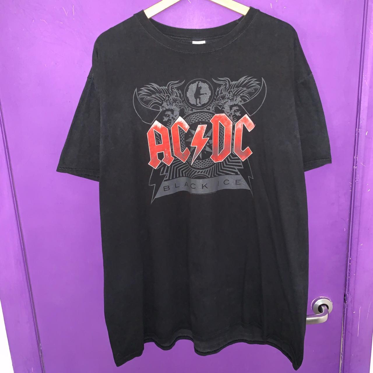 🔹 Gildan AC/DC Black Ice Graphic Band T-Shirt Tee... - Depop