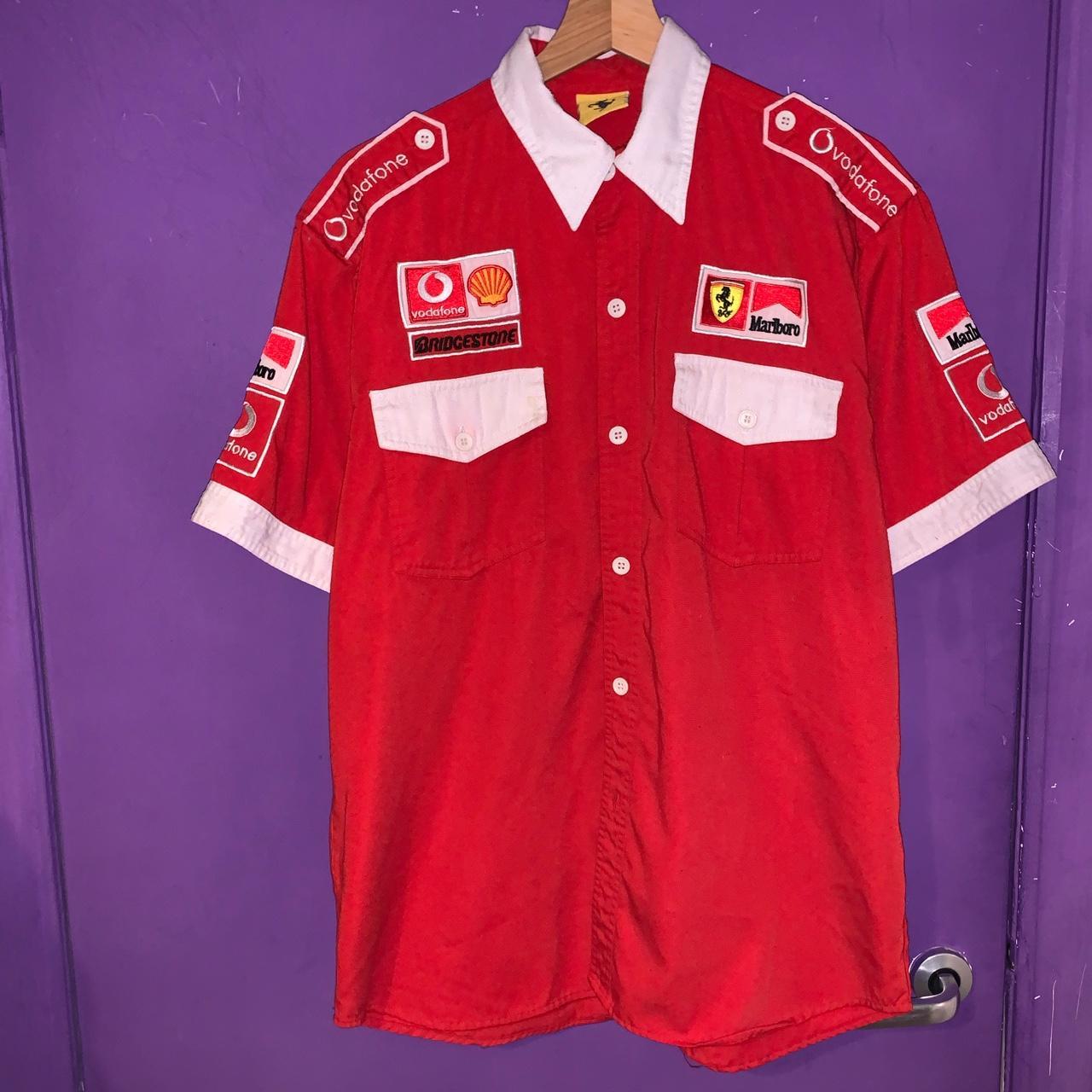 🔹 90s Ferrari Formula 1 Button Up Racing Sponsors... - Depop