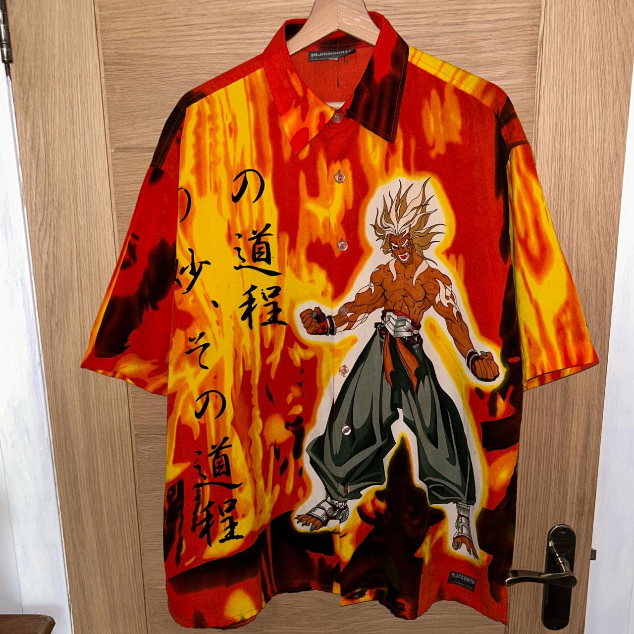 🔹 Blacksmith Anime Flames Graphic Manga Shirt Depop
