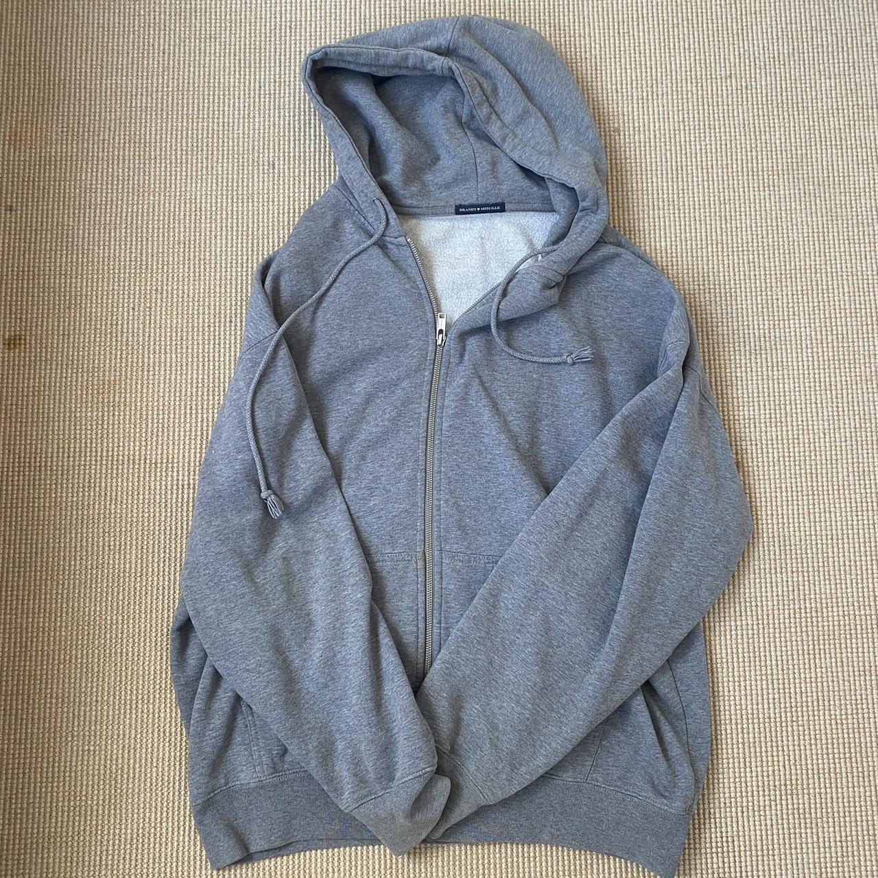 Brandy Melville oversized grey zip up hoodie. Very... - Depop