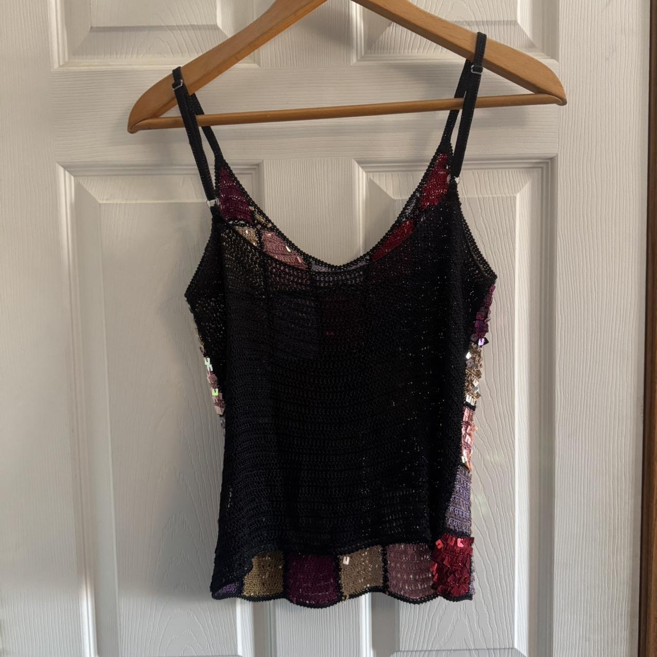 Women's Tank top - Multi - M – Sequin patchwork t… - image 3