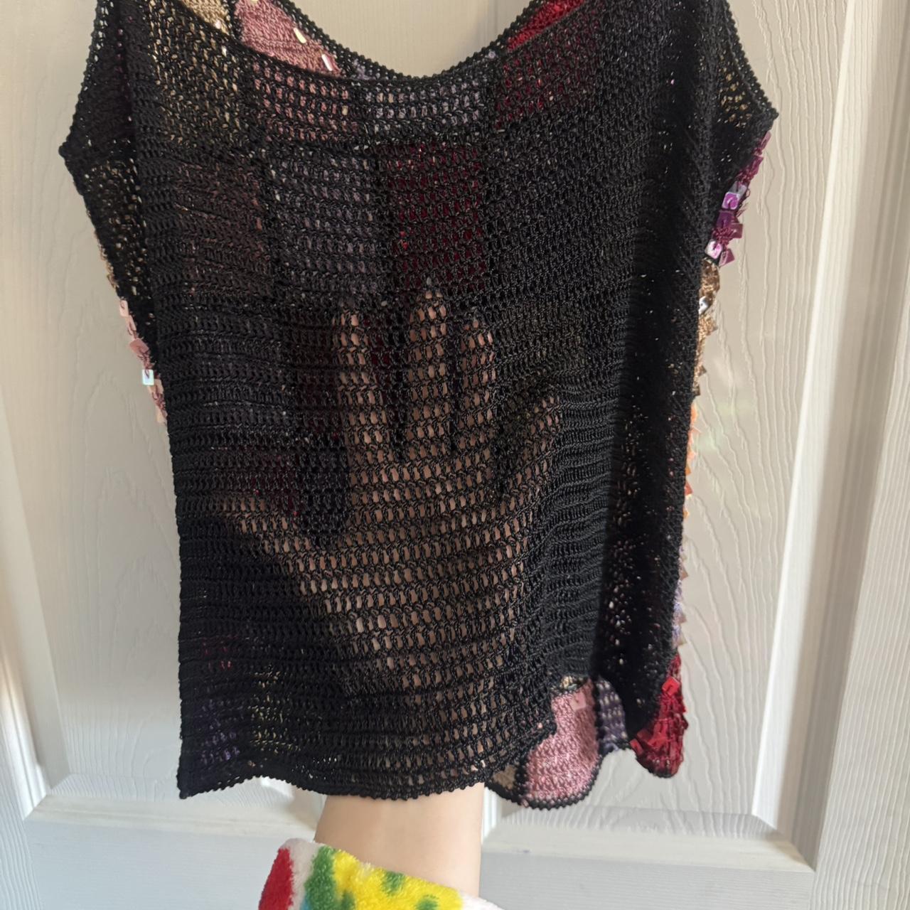 Women's Tank top - Multi - M – Sequin patchwork t… - image 4