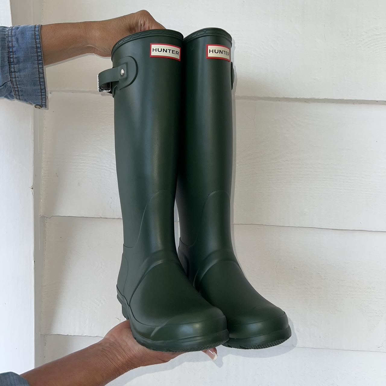 olive green hunter rain boots