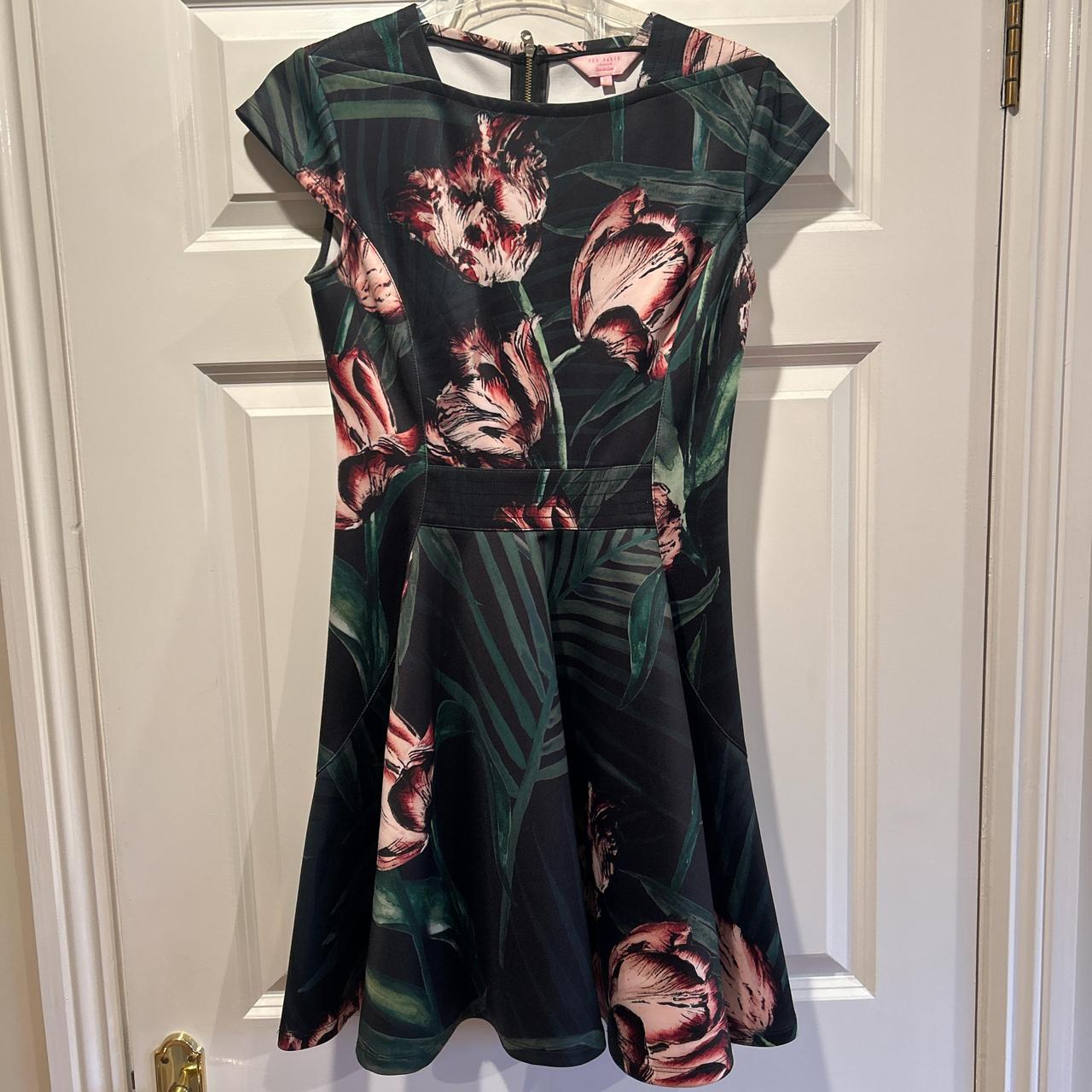 Ted Baker Floral Dress. Size 2. Would fit a UK 8/10.... - Depop