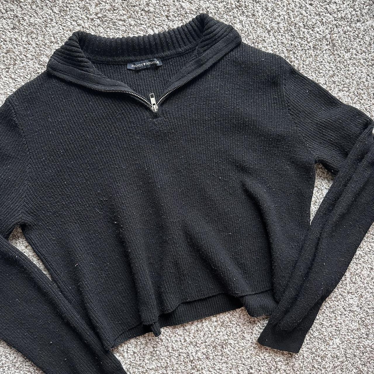 Brandy Melville Quarter Zip Sweater Good... - Depop