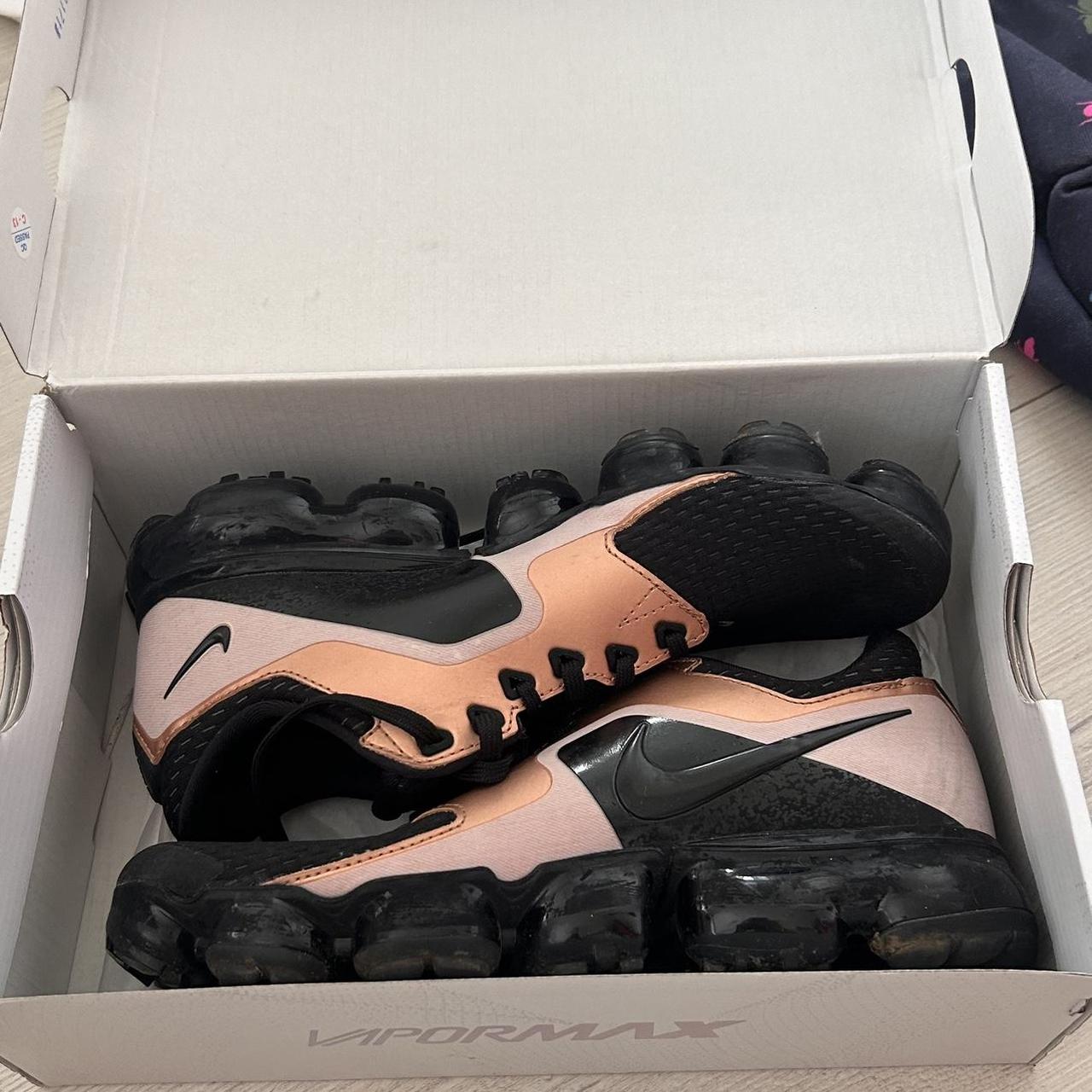 Black and rose gold Nike vapermax with the box included Depop