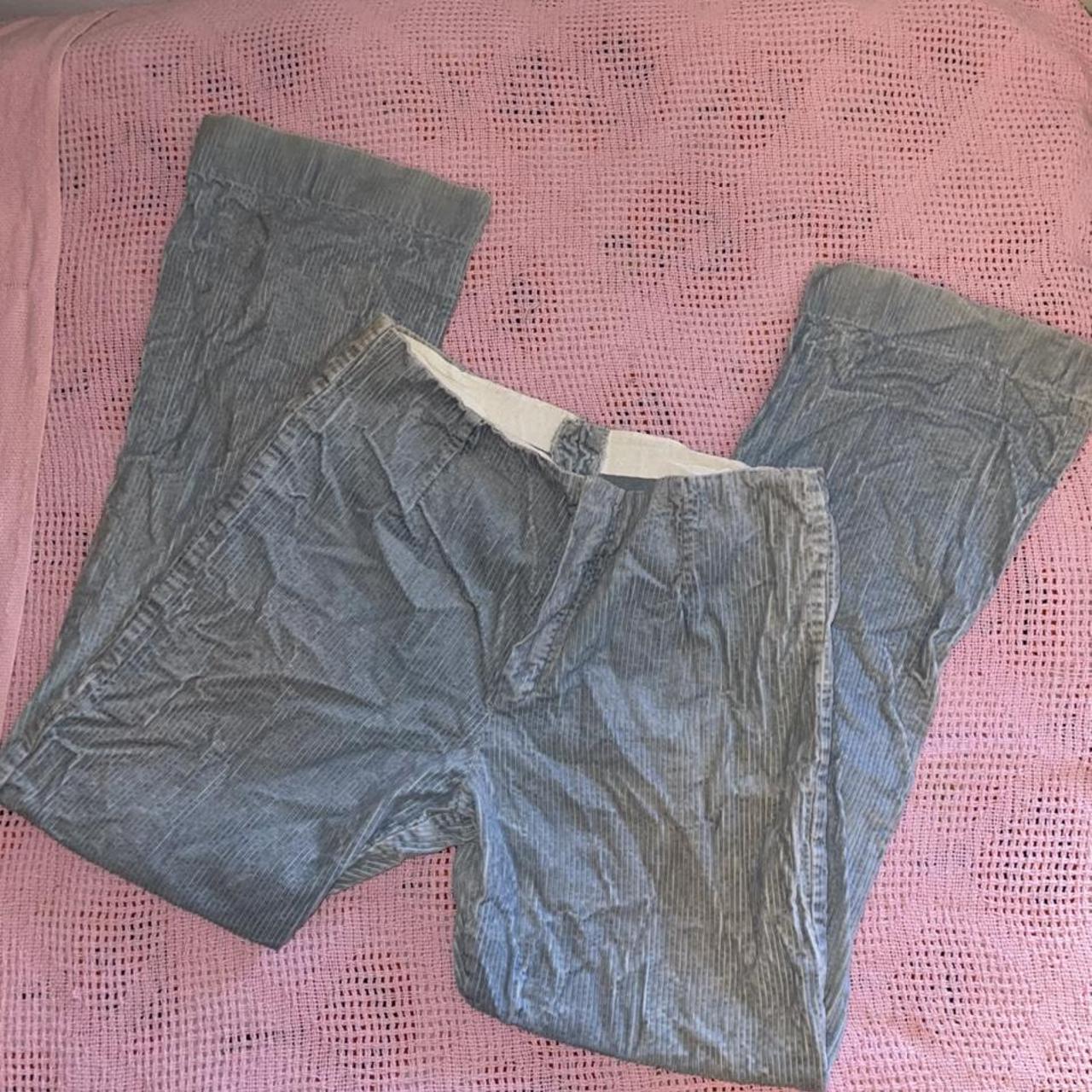 Baby blue corduroy pants with small rip on the back... Depop