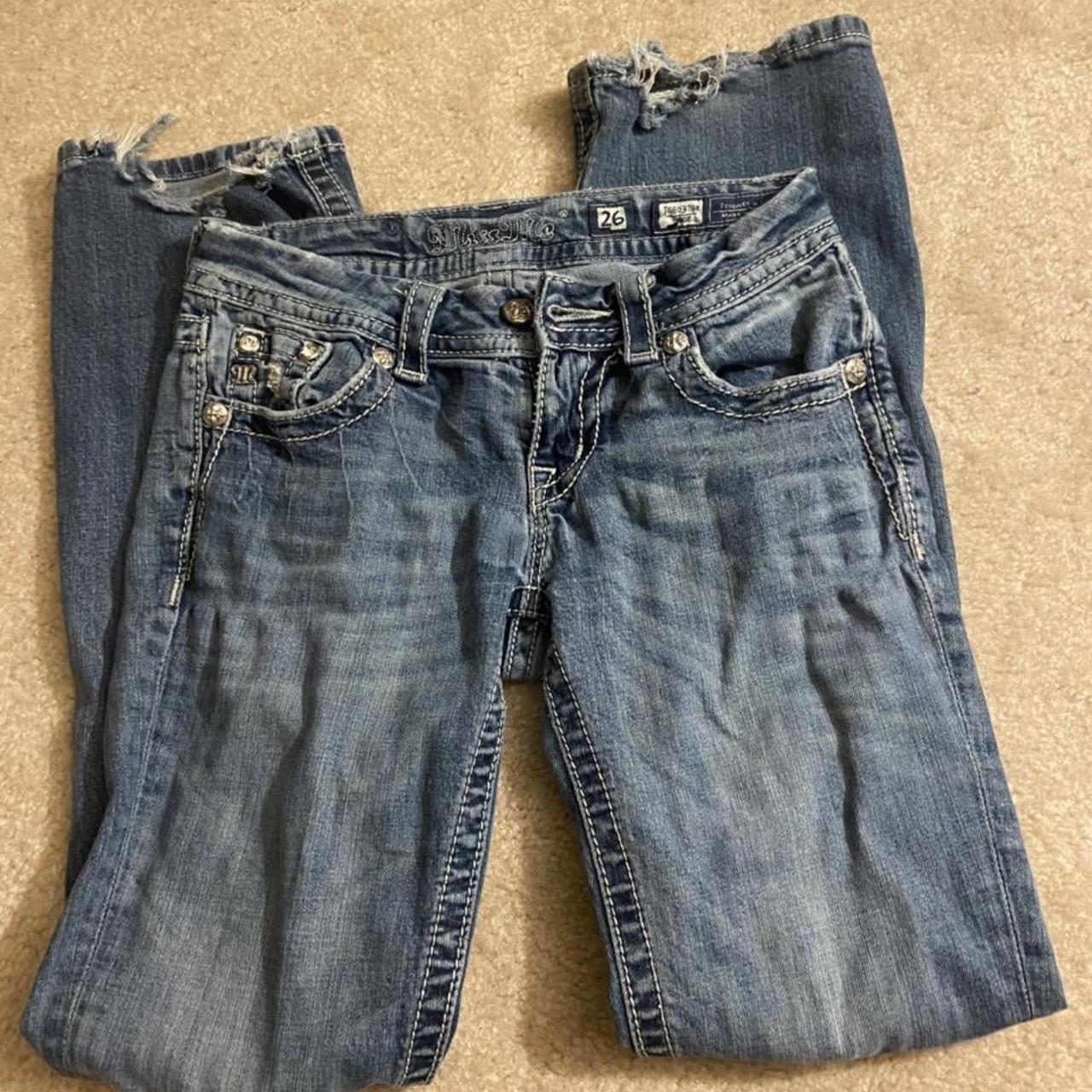 Lowrise Flare Miss Me Jeans Super Beat Up Tbh But... - Depop