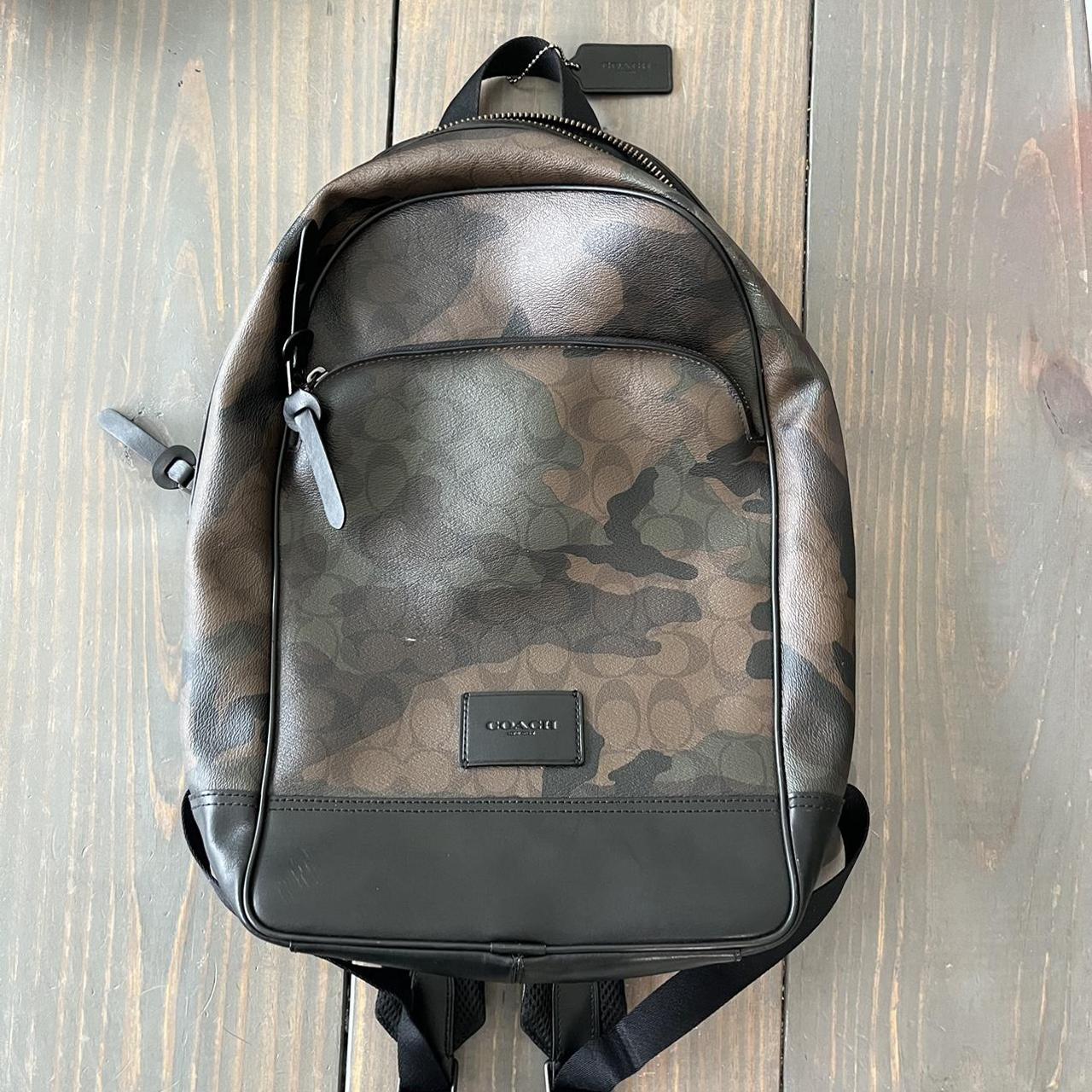 Coach camo backpack on sale women's