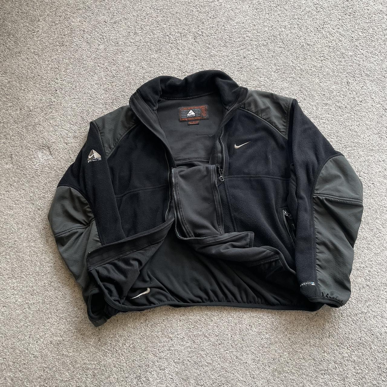 RARE 90s Tone Black Nike ACG Double Zip Polartec...