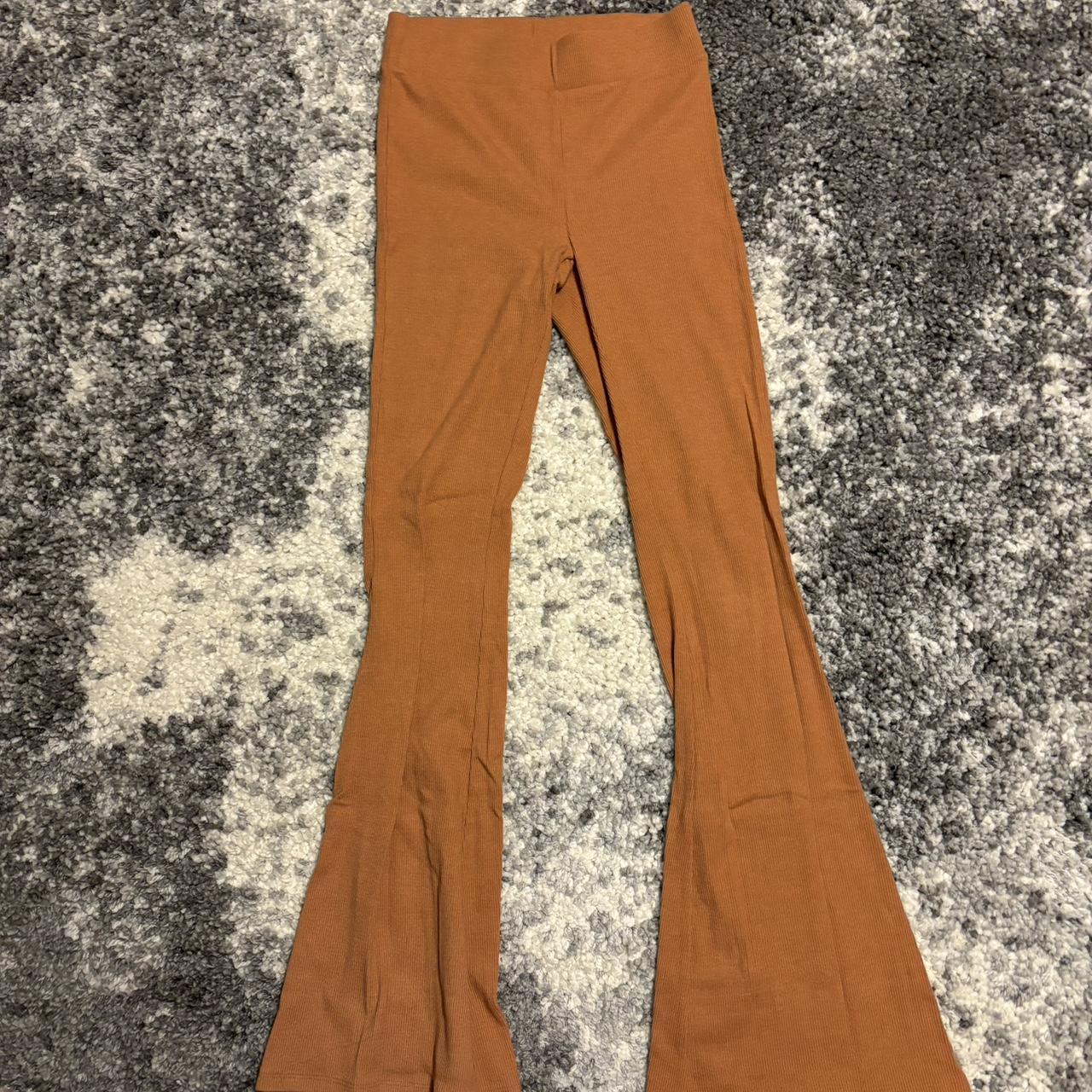 aerie brown flare leggings size small never worn !!! - Depop