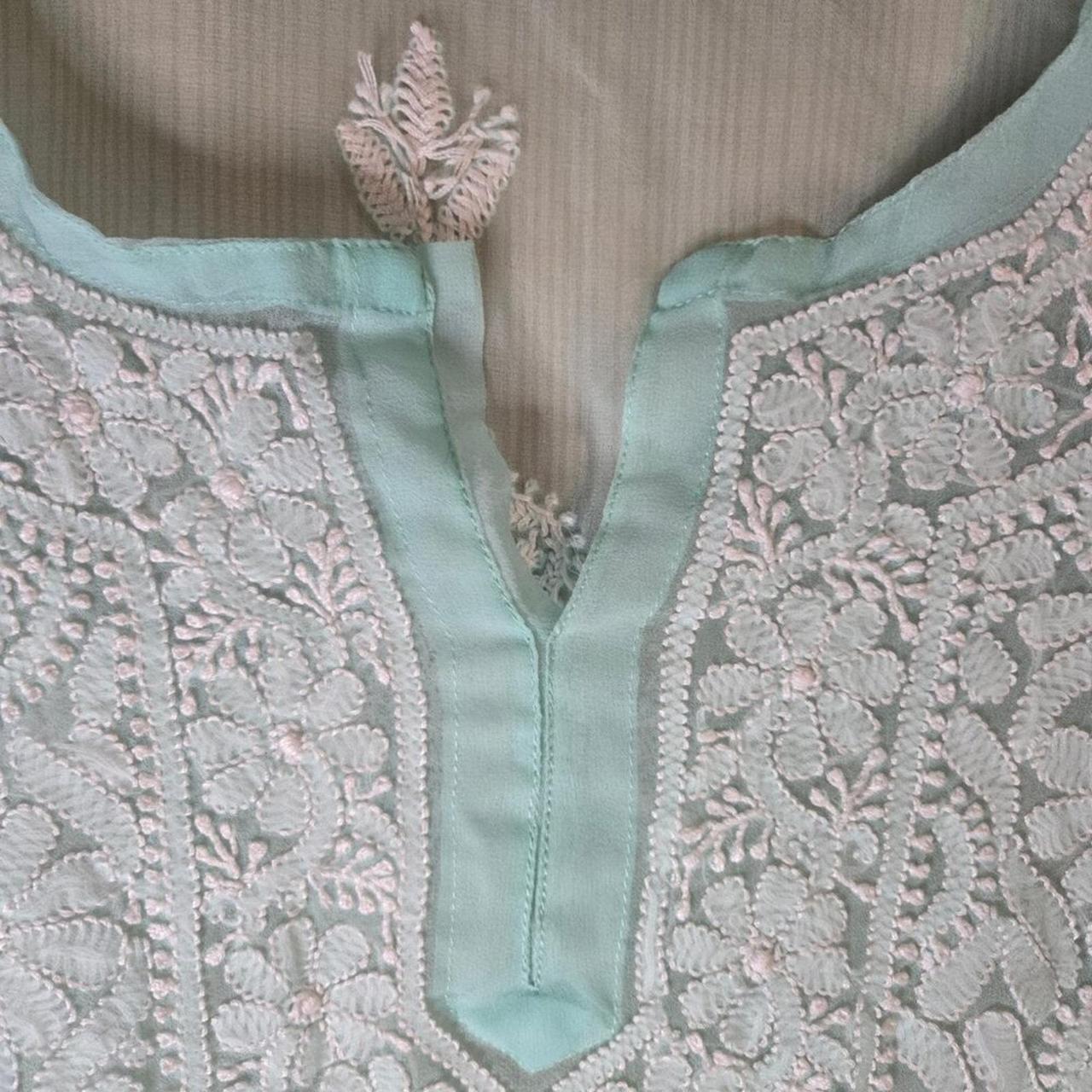 Source Unknown Women's Blouse - Green/White - L –… - image 5