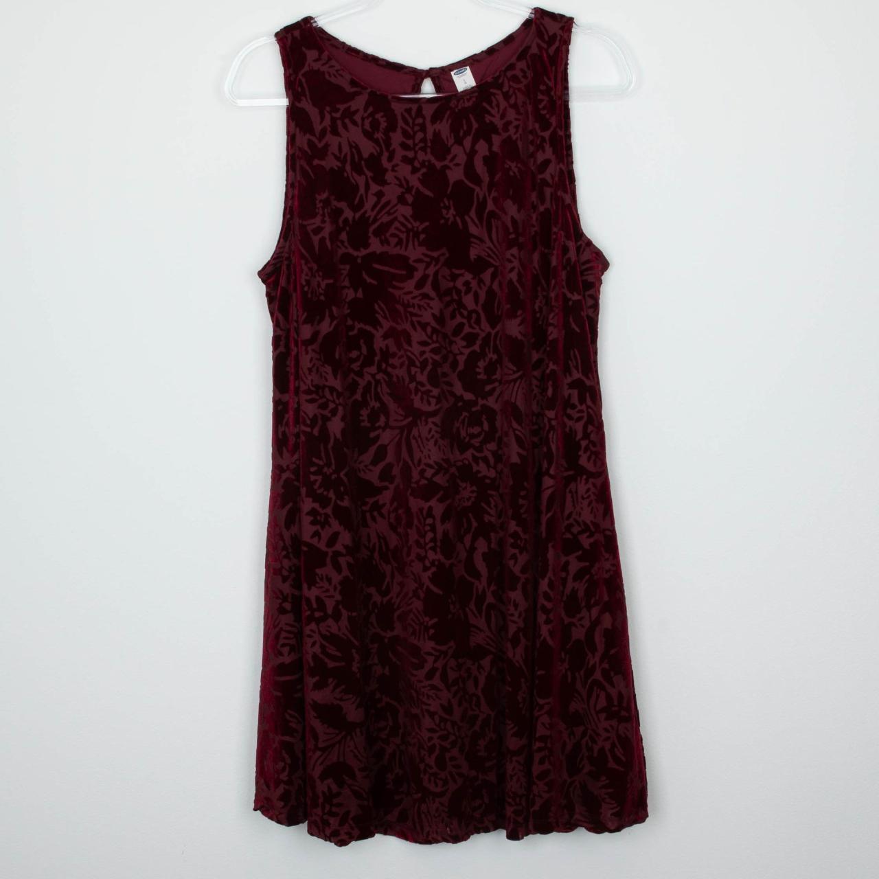 Old Navy Women's A-line Dress - Red - L – Old Navy Womens Velvet Burnout Sleeveless Floral …