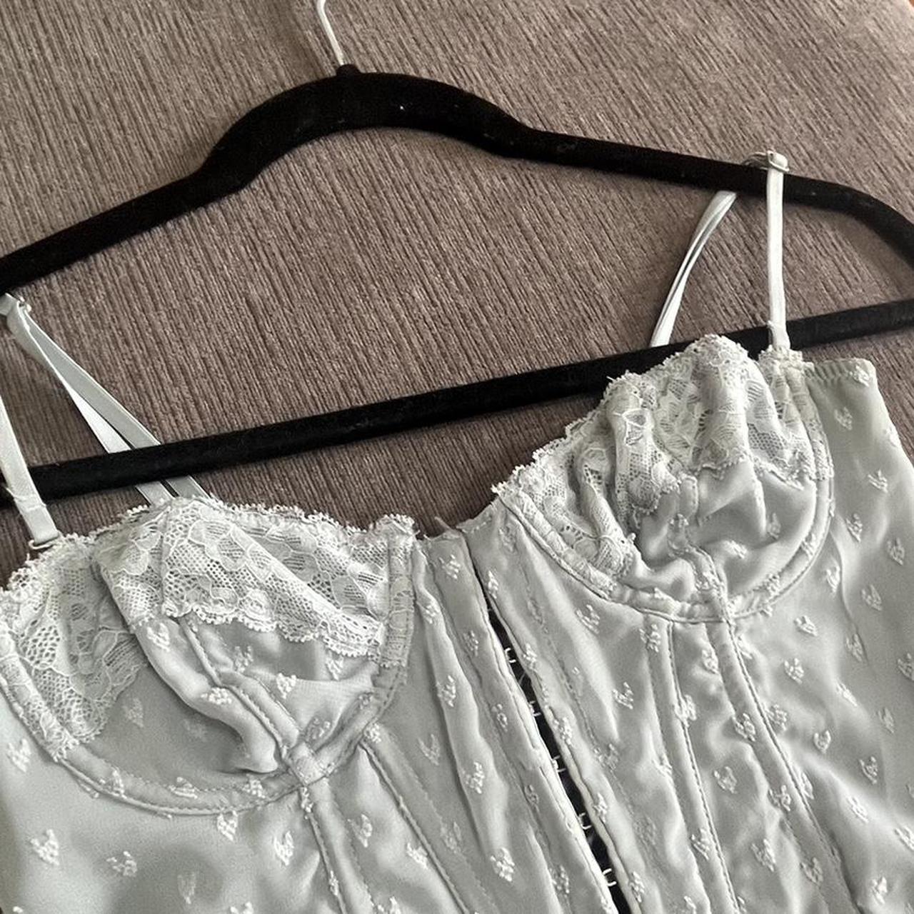 light blue corset top - urban outfitters with small... - Depop