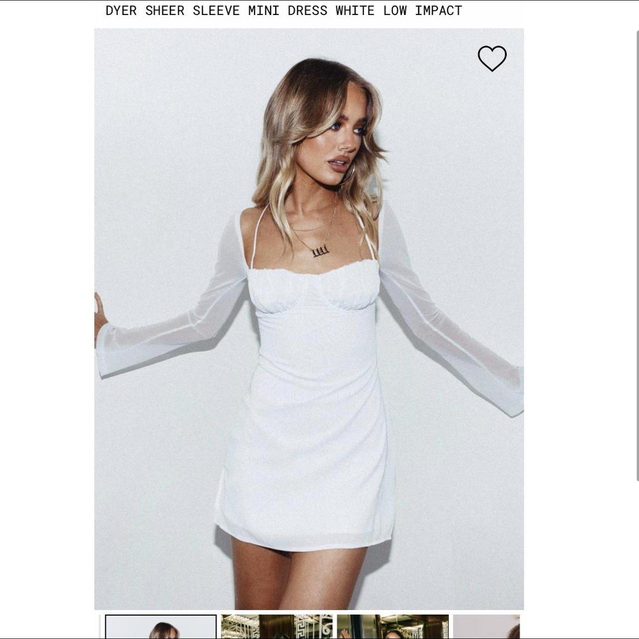 Dyer Sheer Sleeve Mini Dress White