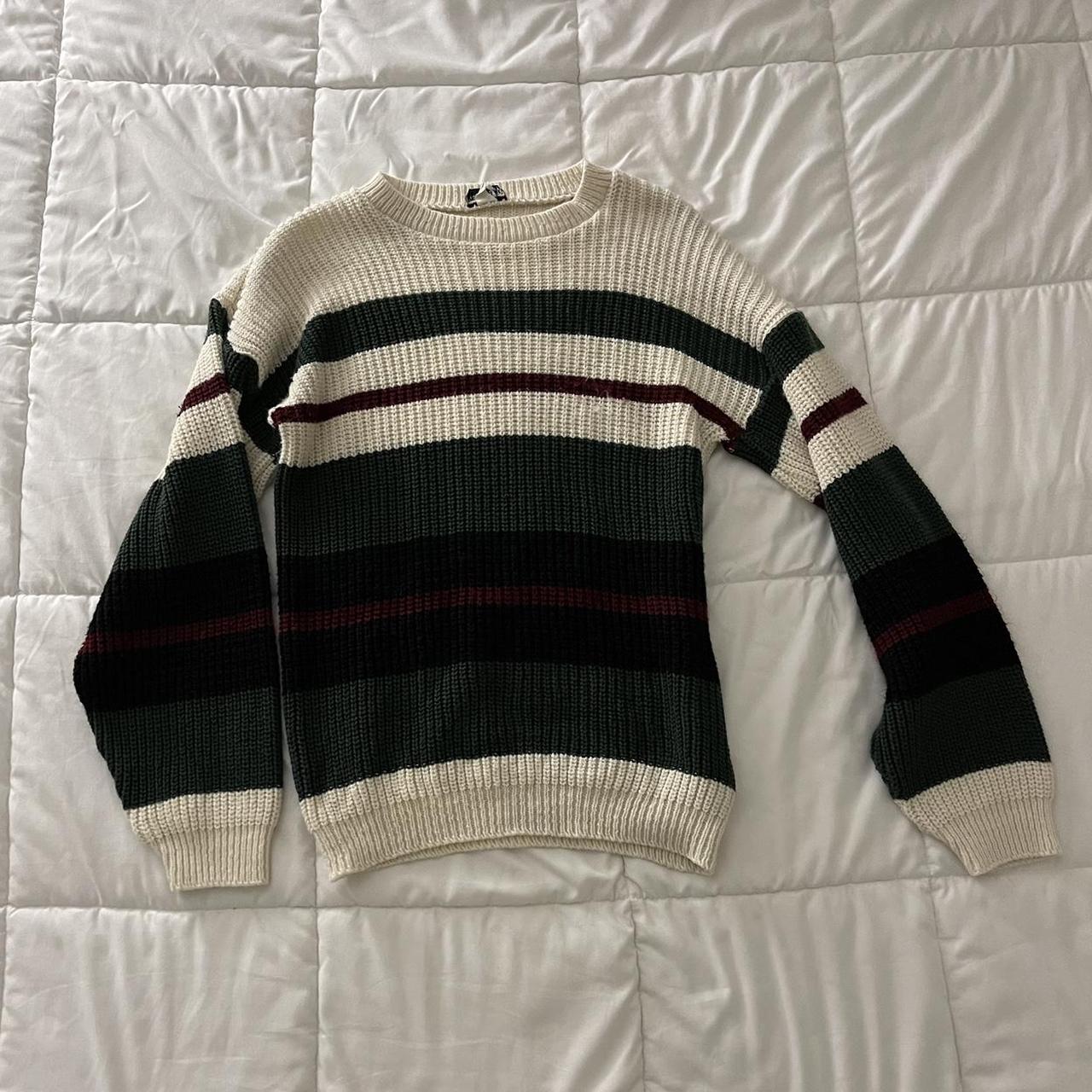 multi colored sweater 🦖🦢🥀 no tag but fits like a... - Depop