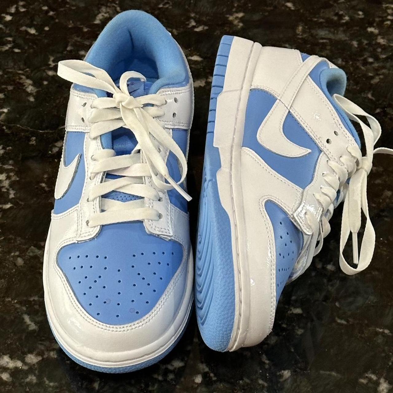 light blue and white nike dunks low