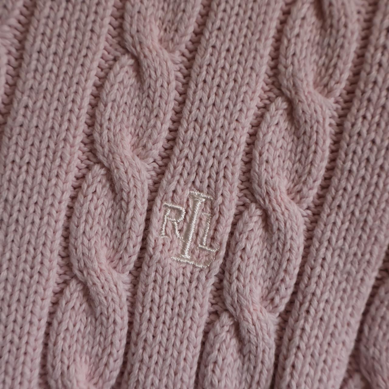 Womans L Light Pink Ralph Lauren Cable Knit Depop 7757