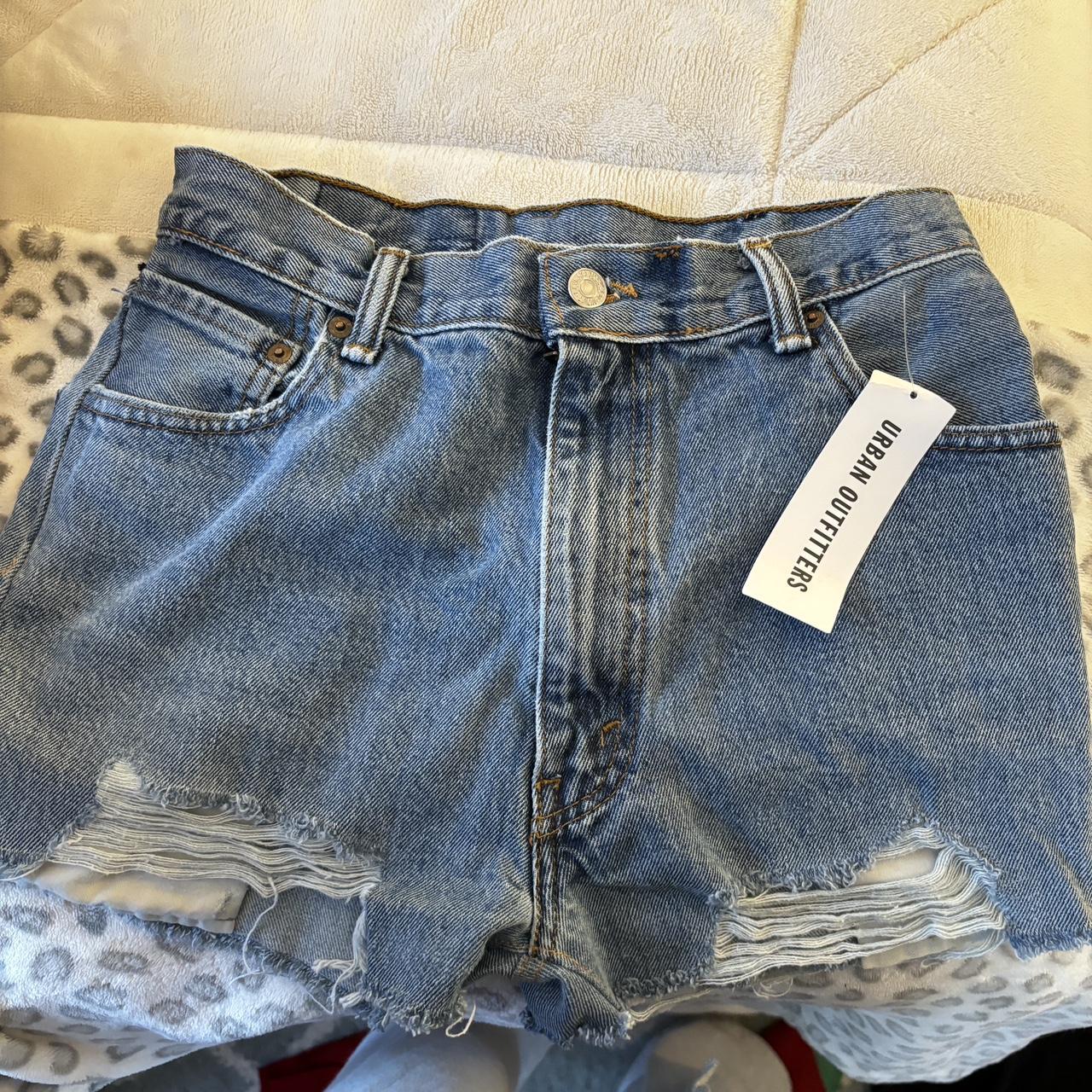 levi’s x urban outfitters jean shorts never worn... - Depop