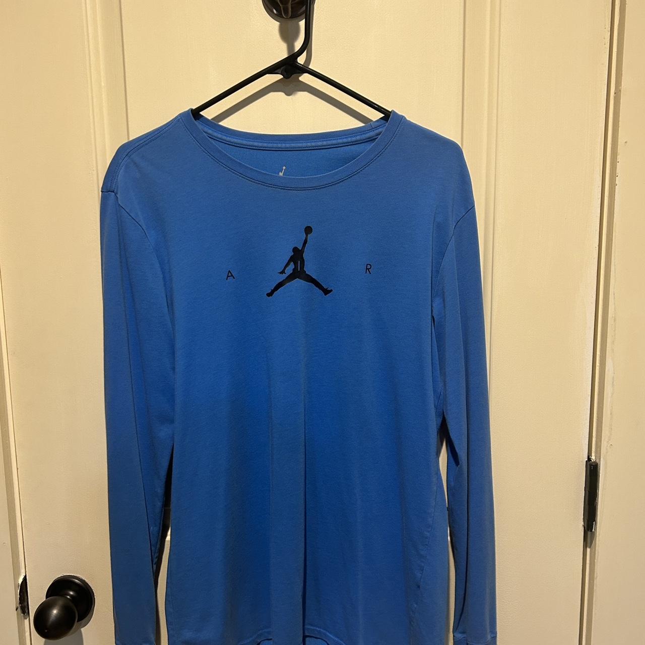 black and blue jordan shirt