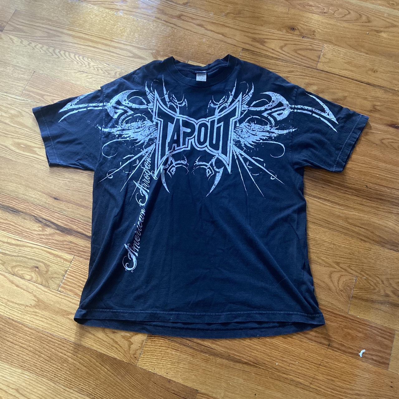 Early 2000s y2k Tapout shirt, tribal print pattern... - Depop