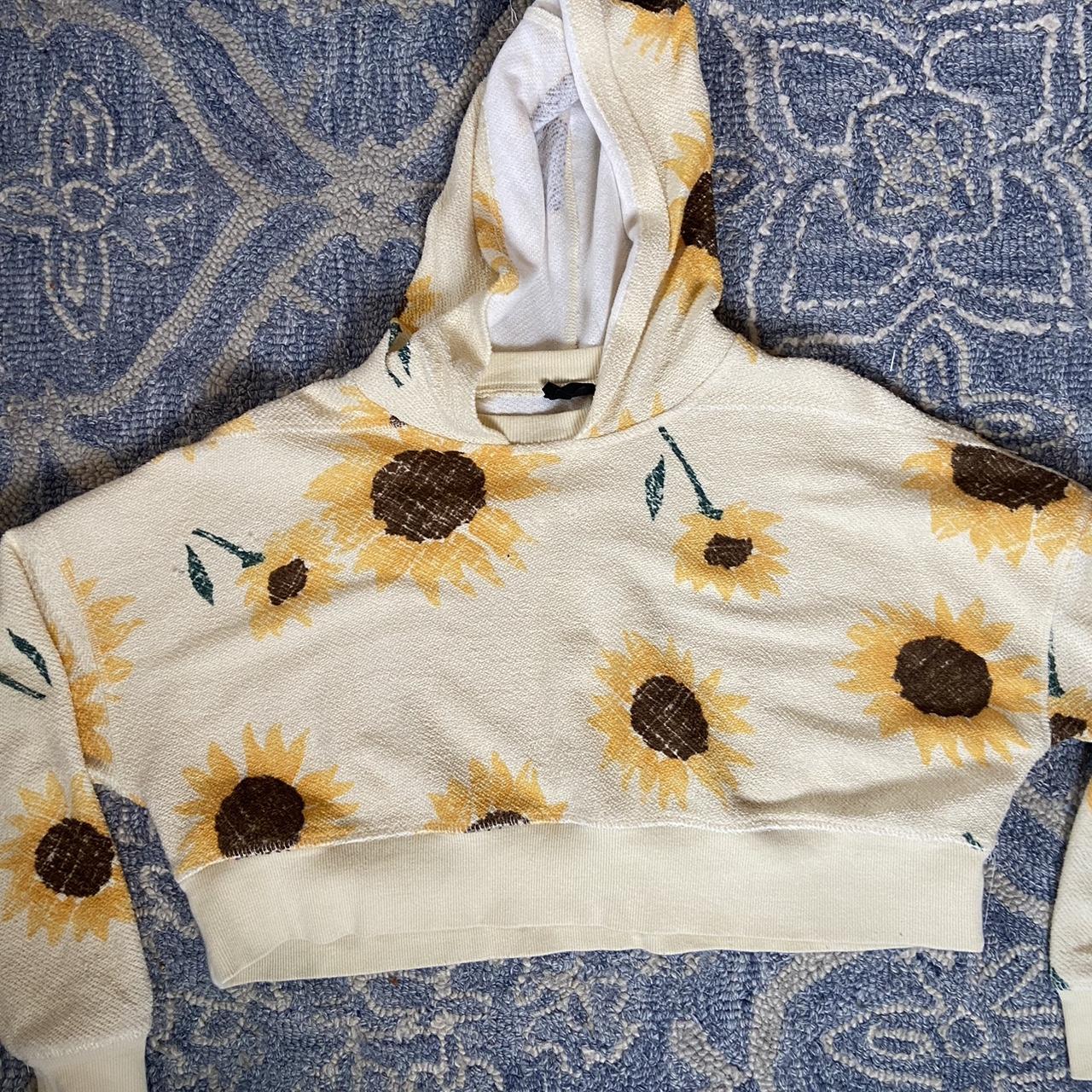 Sunflower print sales crop hoodie