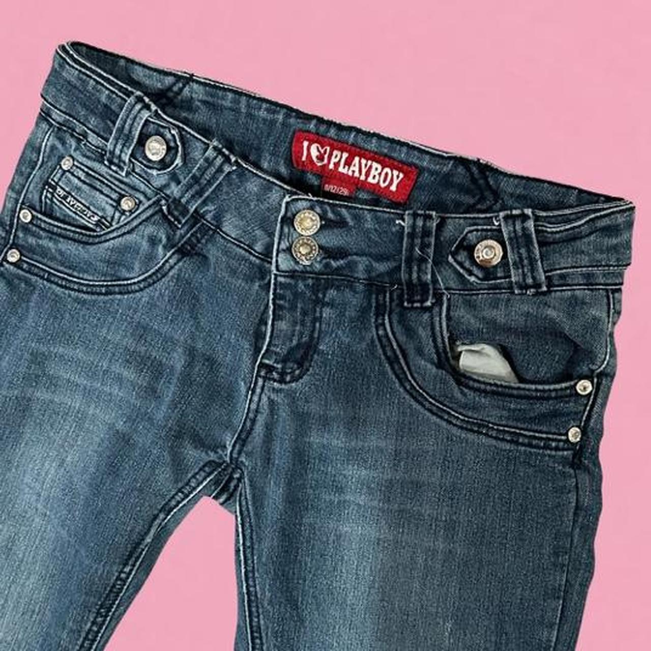 Y2K low rise vintage PLAYBOY jeans. Obvious wear... Depop