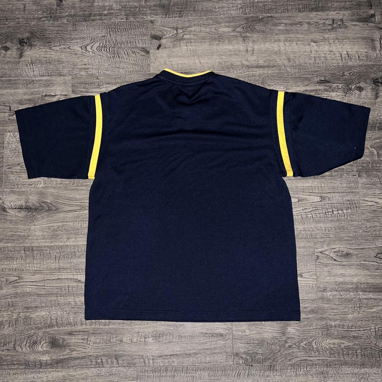 Anchor Blue Men's Navy and Yellow T-shirt | Depop