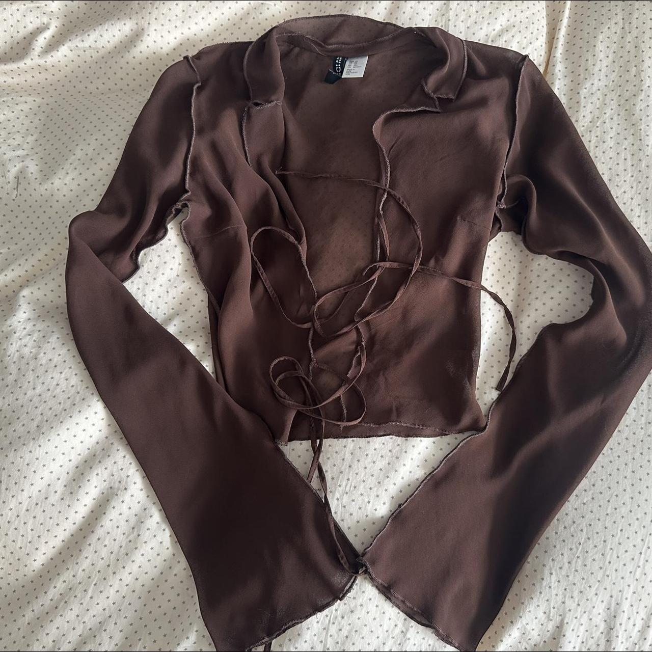 H&M Women's Brown Shirt | Depop