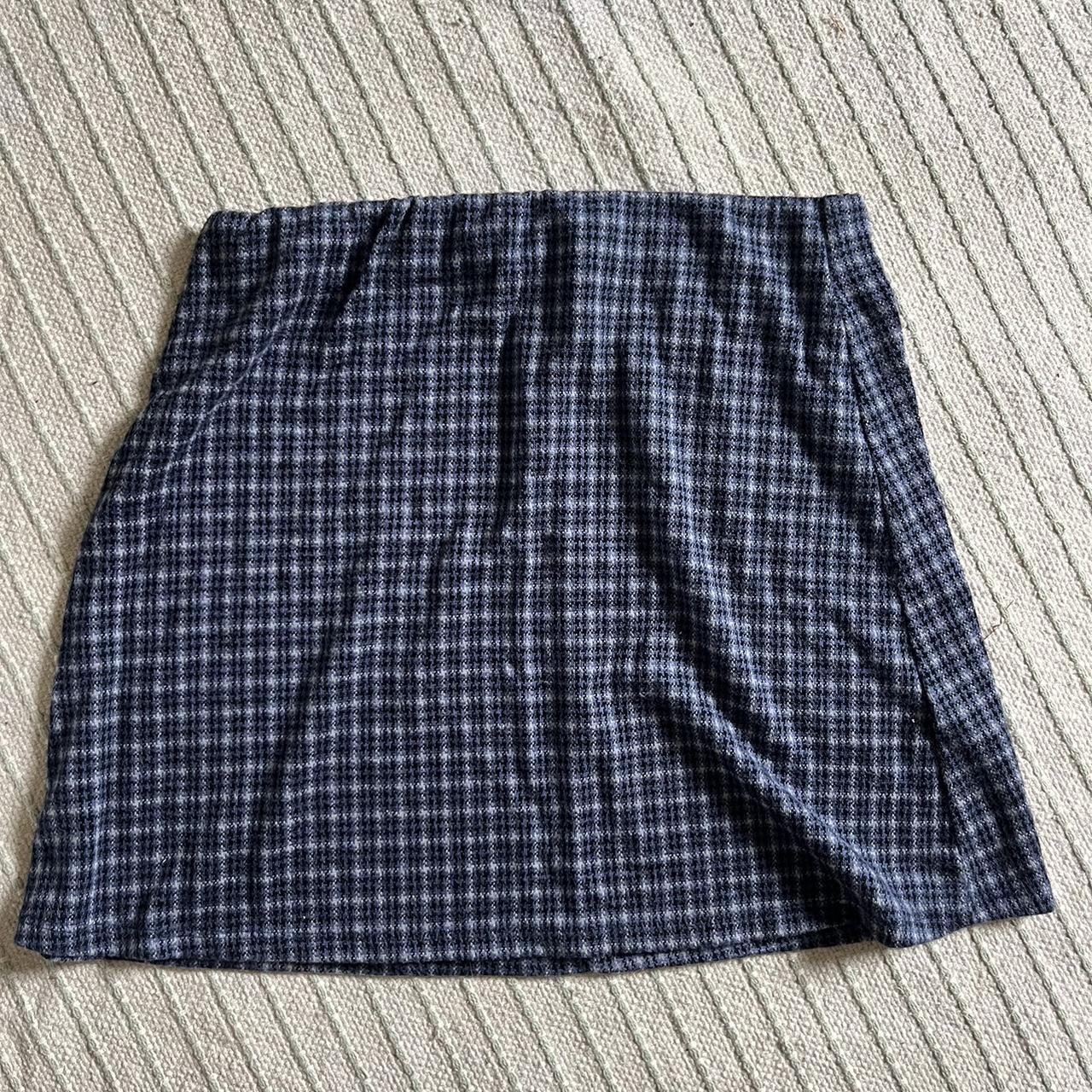 Navy blue plaid Urban Outfitters mini skirt,