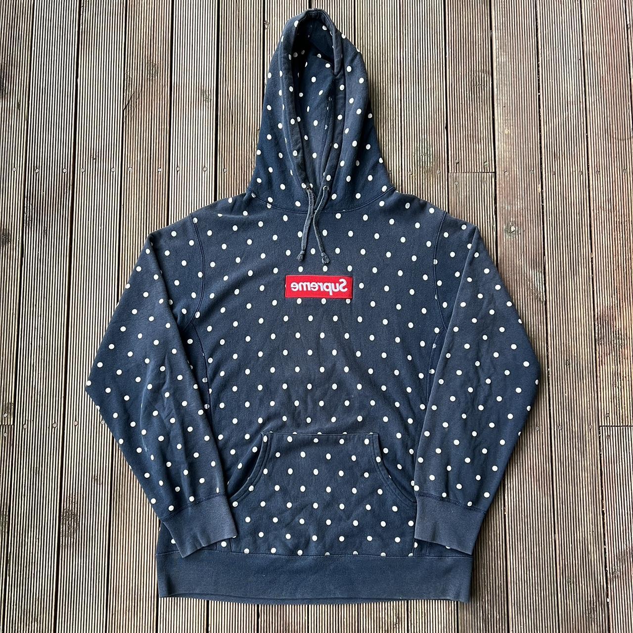 Supreme x cdg polka dot box logo hoodie XL has a