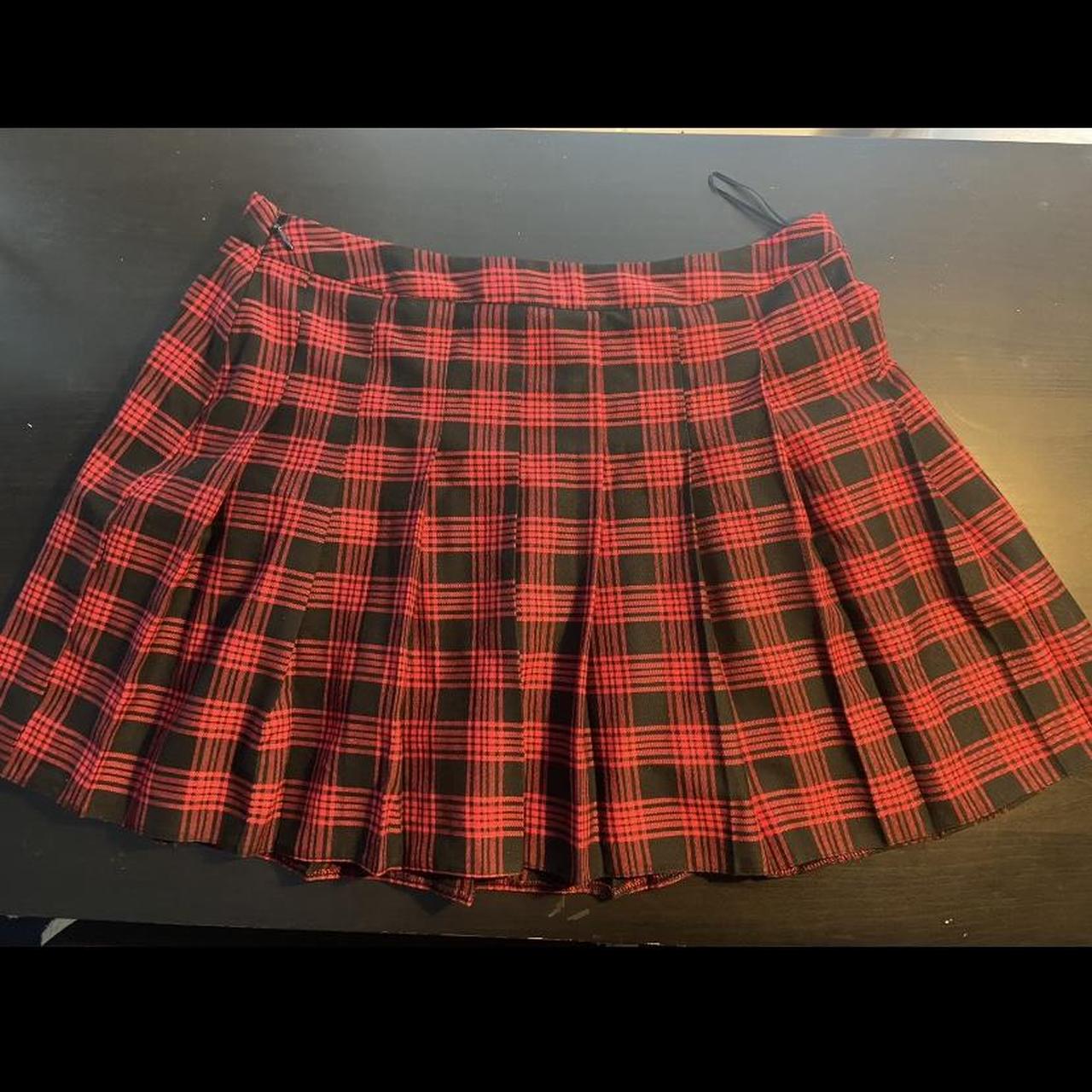 pleated plaid skirt skater skirt new look size 16... Depop