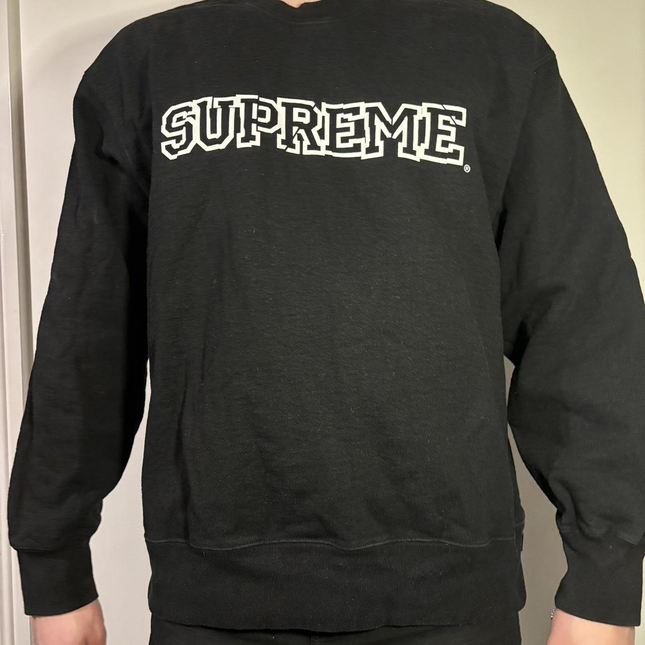 Black sweatshirt shop with white writing