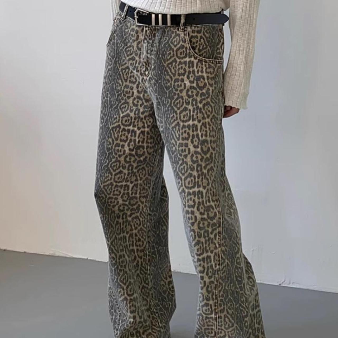 Men’s Retro Camo Leopard Jeans AW2023... - Depop
