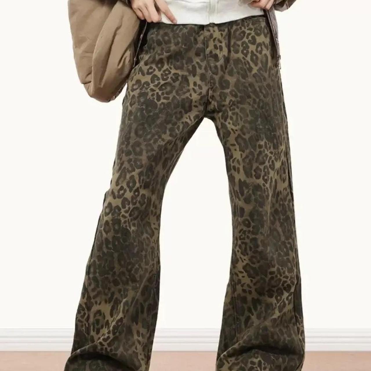 MEN'S VINTAGE LEOPARD PRINT JEANS SS24... - Depop