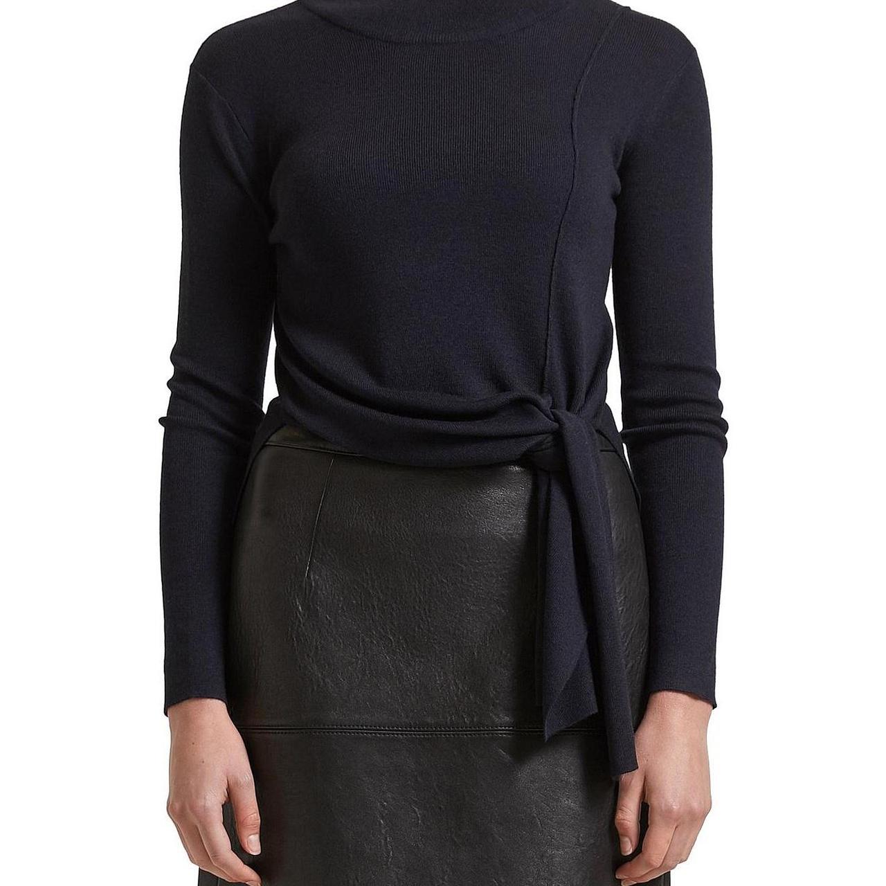 SABA black Laura tie waist cashmere knit top size XS - Depop
