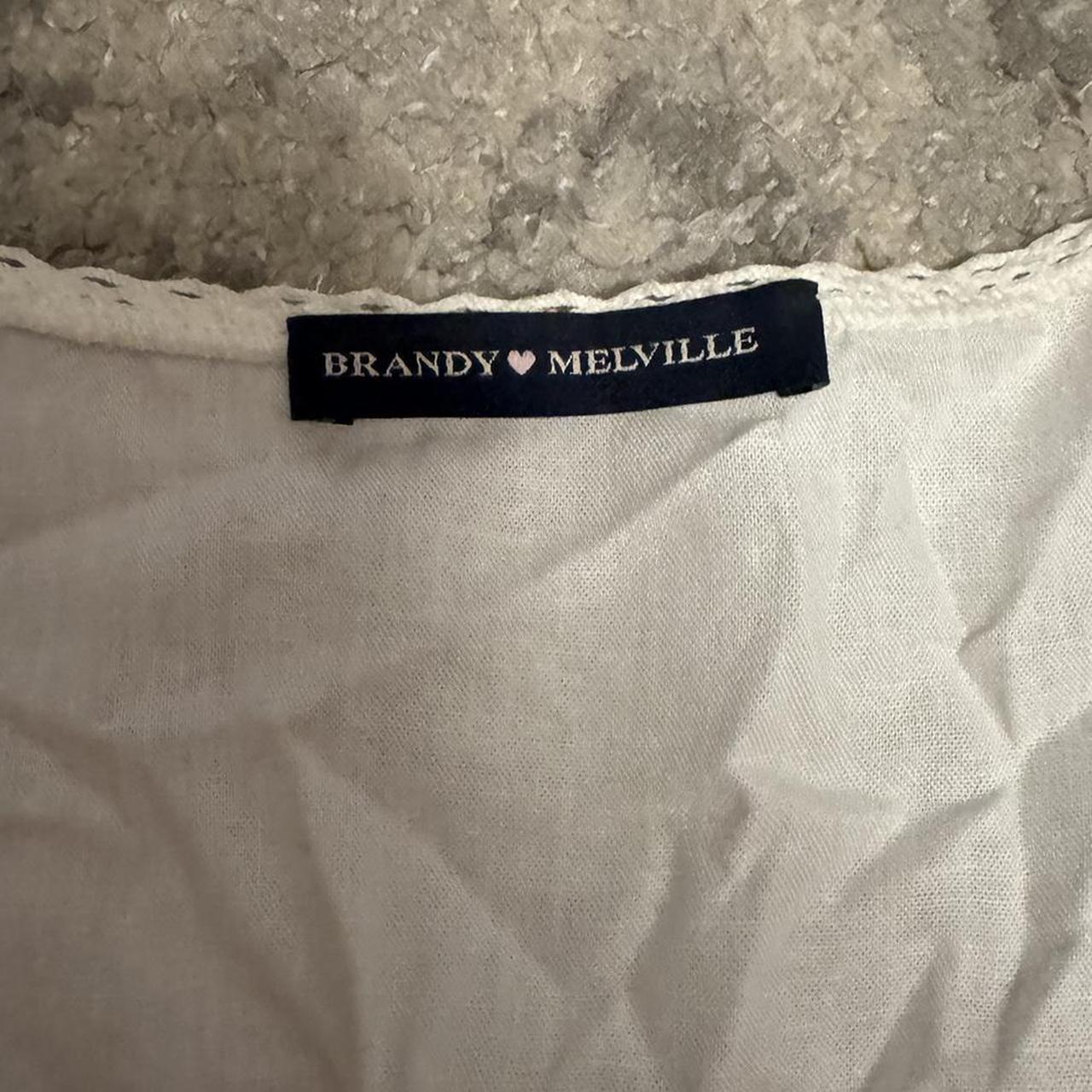 brandy melville white babydoll top worn once... - Depop