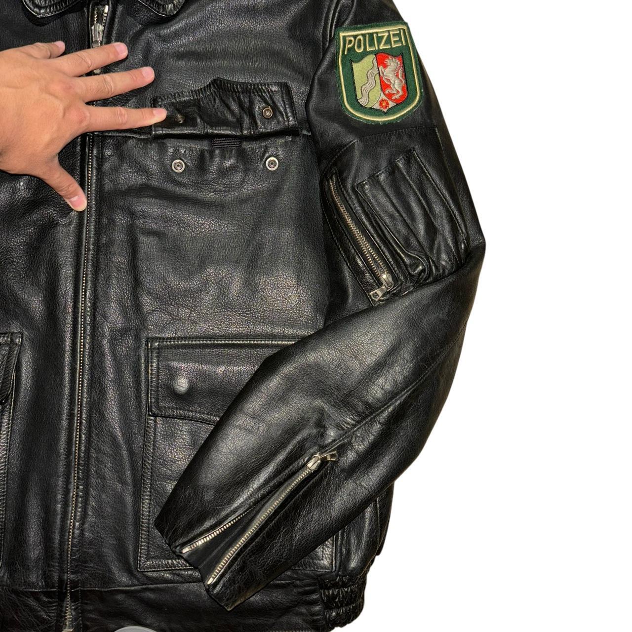 90 s authentic German leather police jacket with