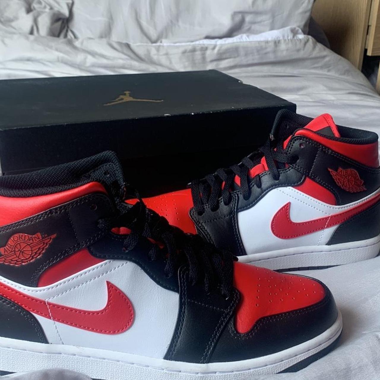 nike jordan red and black and white