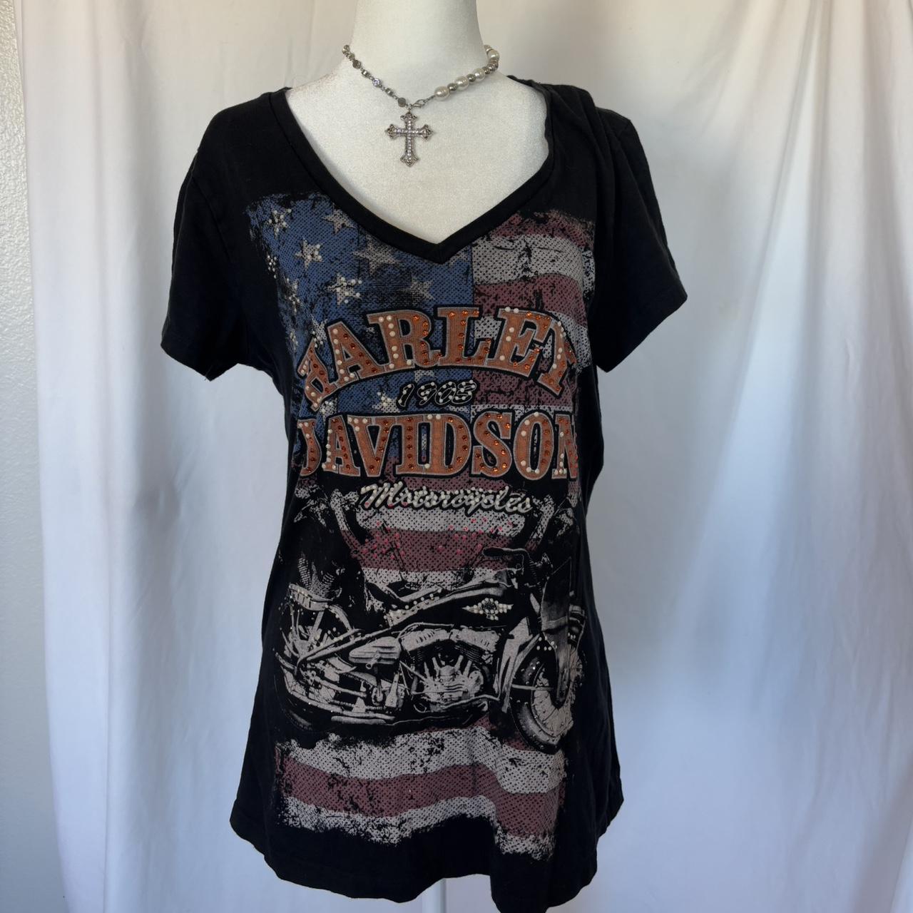 Harley Davidson y2k Black and Pink Lace up Sides | Depop