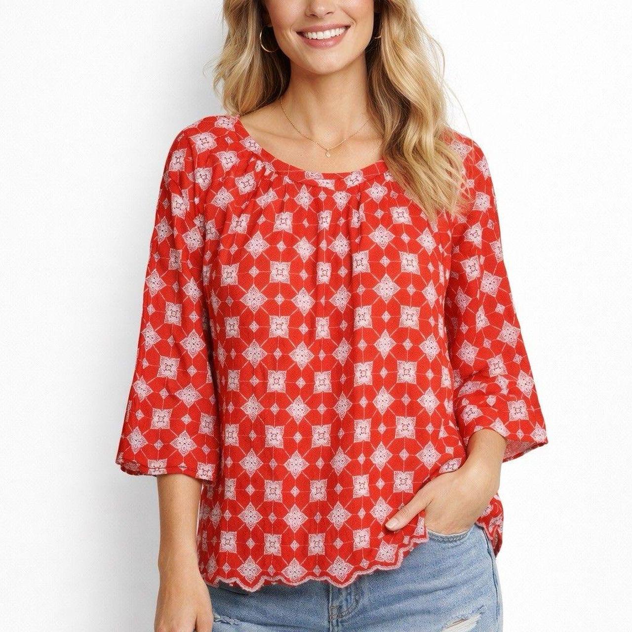 Ruby Rd. Women's Blouse - Red/White - M – Ruby Rd… - image 1